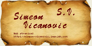 Simeon Vicanović vizit kartica